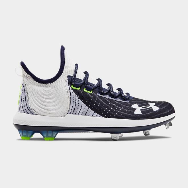 Under Armour Harper 4 Low ST - Panske Baseballová Obuv - Biele/Námornícka Modrá